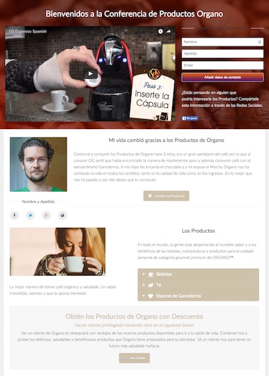 Sala de Conferencias para productos Organo Gold