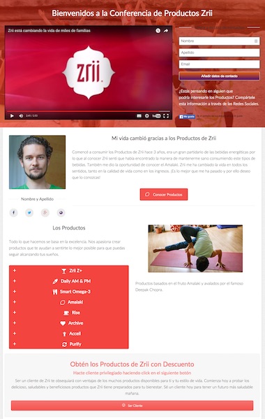 Sala de Conferencias para productos Zrii